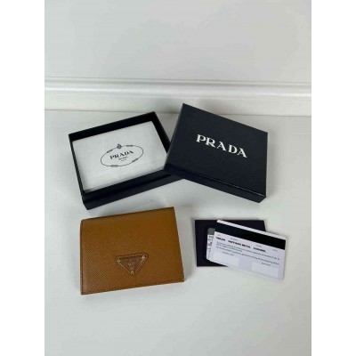Prada Small Wallet in Brown Saffiano Leather