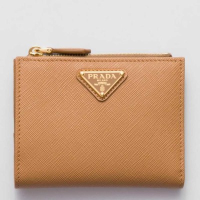 Prada Small Wallet in Caramel Saffiano Leather