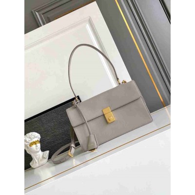 Prada Soft Sound Medium Shoulder Bag in Grey Calfskin