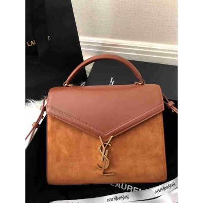 Saint Laurent Cassandra Medium Bag In Brown Suede