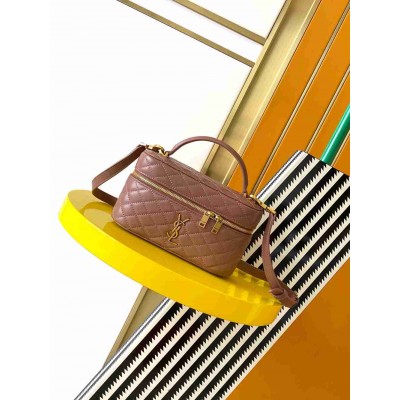 Saint Laurent Gaby Mini Vanity Bag in Barely Pink Lambskin