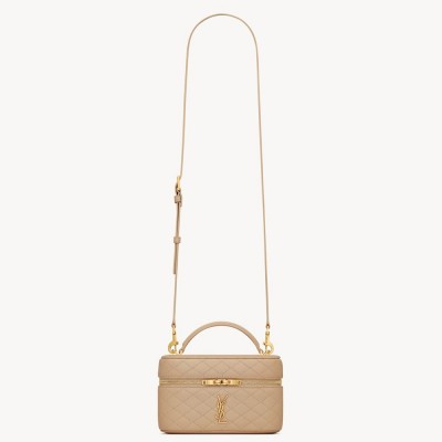 Saint Laurent Gaby Mini Vanity Bag in Beige Lambskin