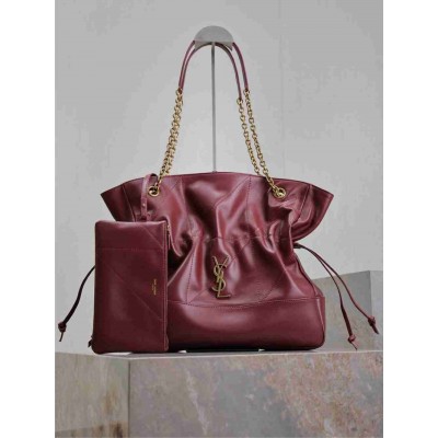Saint Laurent Jamie 4.3 Large Pochon in Bordeaux Lambskin