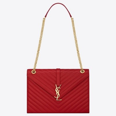 Saint Laurent Large Monogramme Envelope Red Shoulder Bag