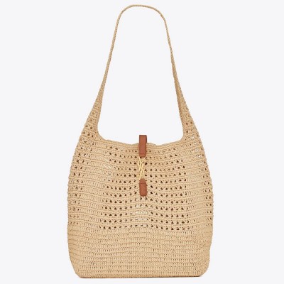 Saint Laurent Le 5 A 7 Medium Tote Bag in Naturel Raffia