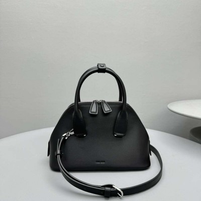 The Row Devon Mini Bag in Black Calfskin