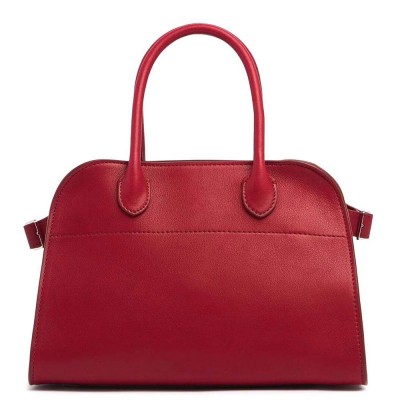 The Row Margaux 10 Top Handle Bag in Red eather