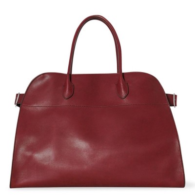 The Row Margaux 17 Top Handle Bag in Brick Leather