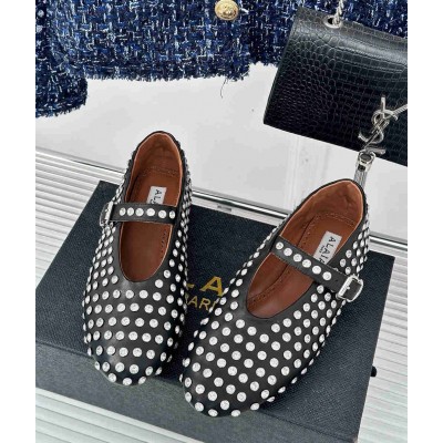 Alaia Ballet Flats in Black Lambskin with Strass