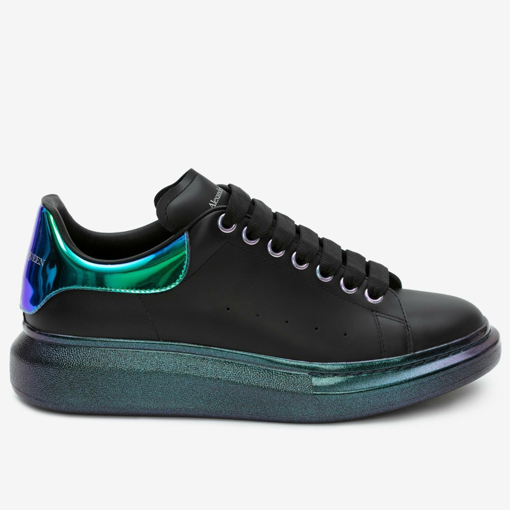 Alexander McQueen Black Oversized Sneakers With Iridescent Heel