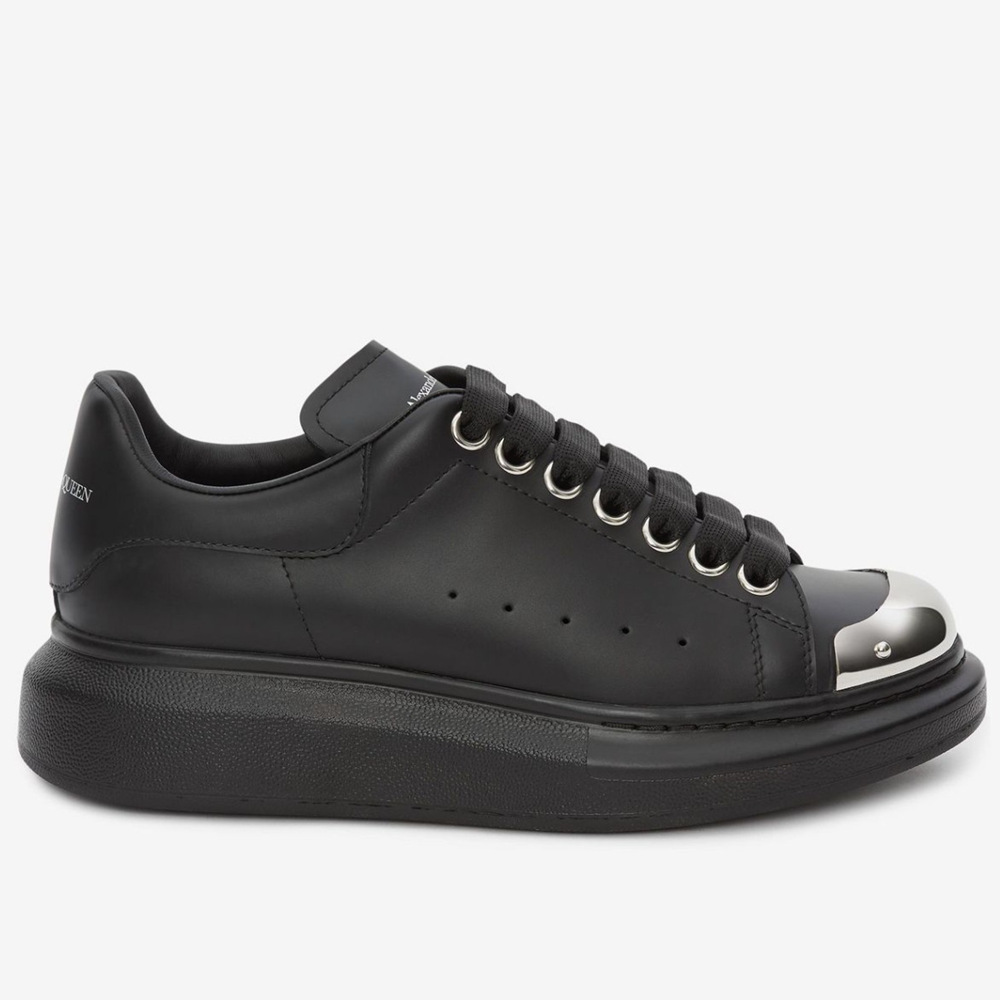 Alexander McQueen Black Oversized Sneakers With Metal Toe