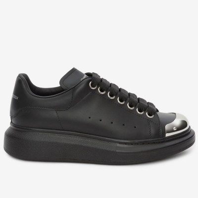 Alexander McQueen Black Oversized Sneakers With Metal Toe