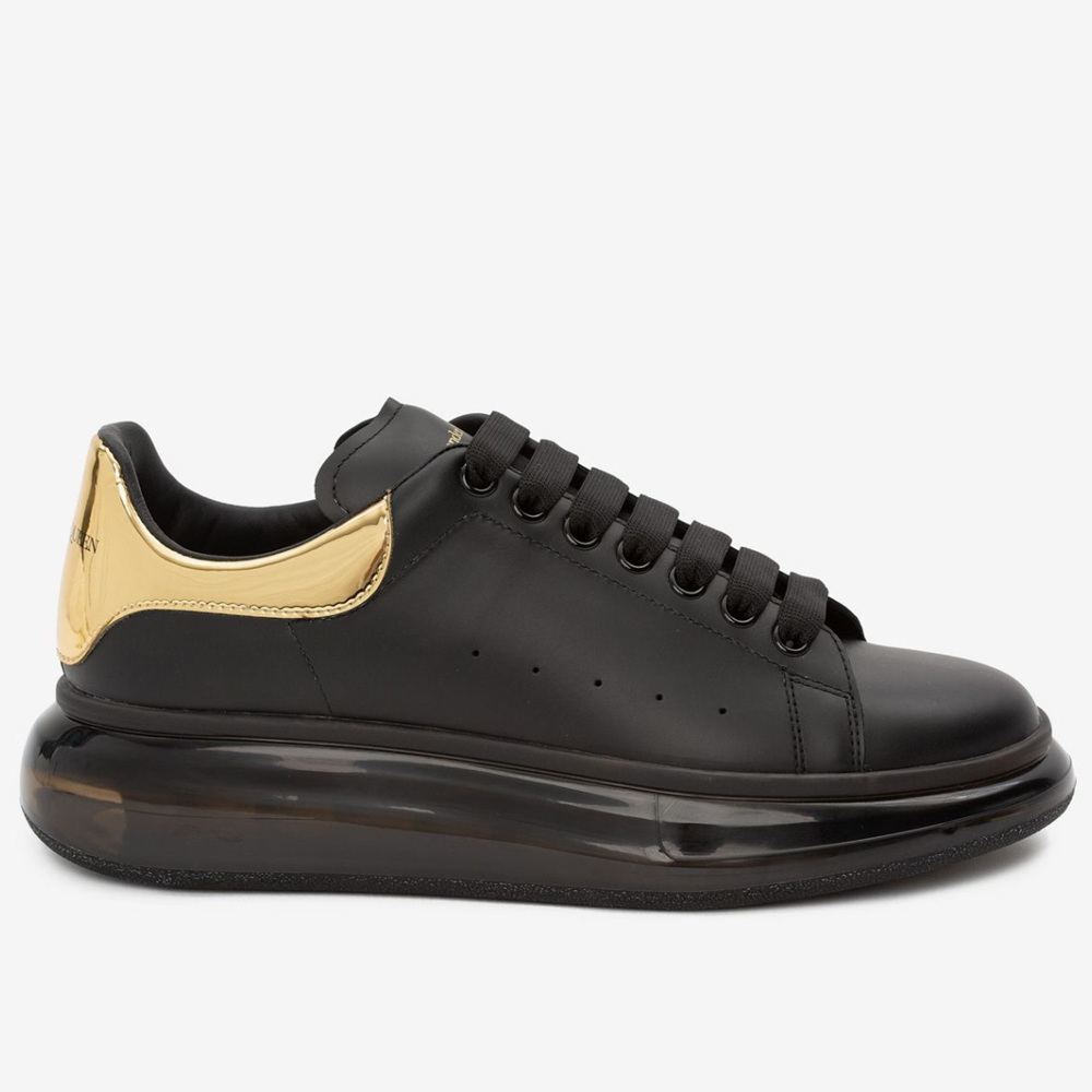 Alexander McQueen Black Oversized Sneakers With Transparent Sole