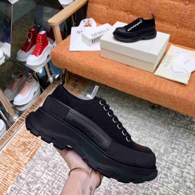Alexander McQueen Black Tread Slick Lace Up Sneakers