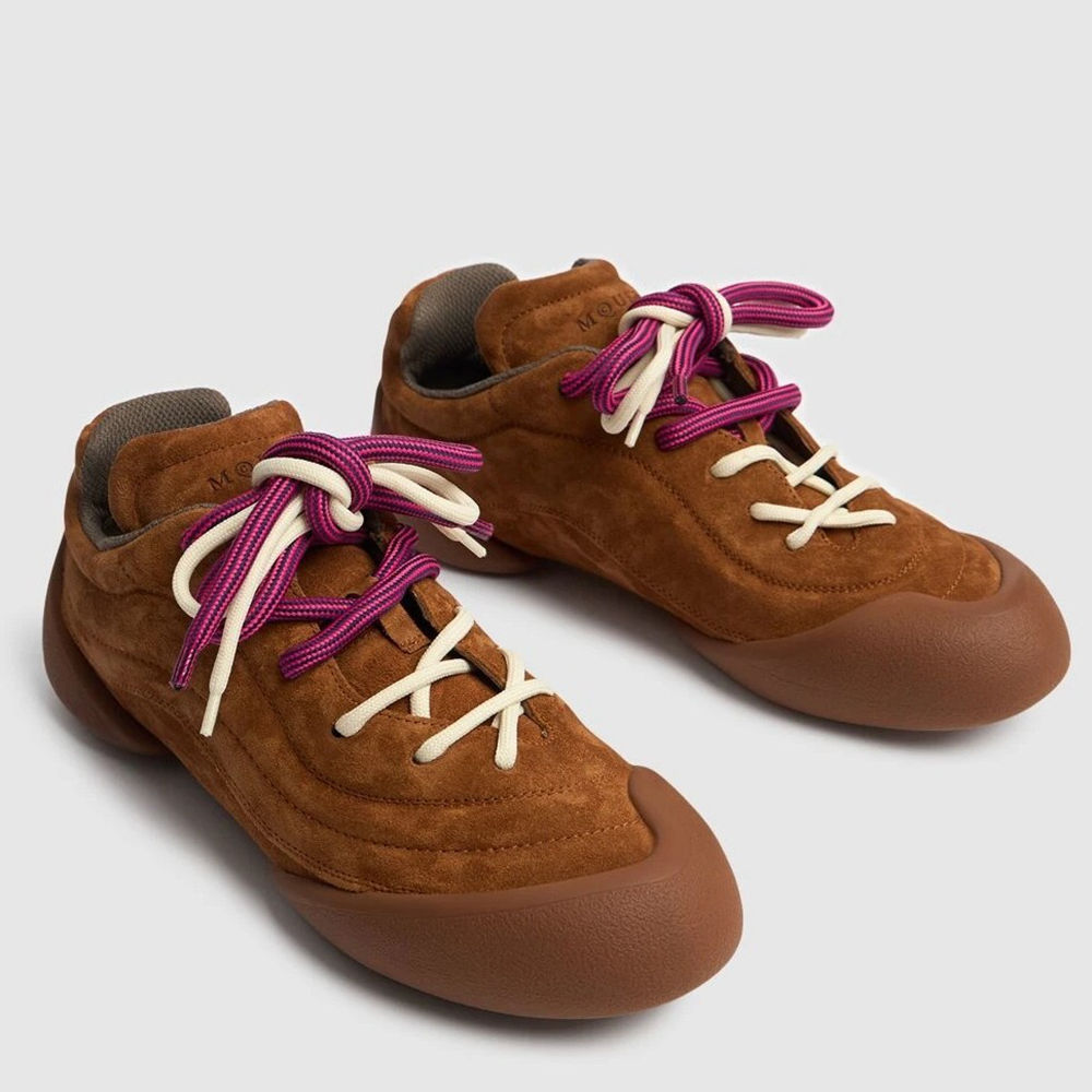 Alexander McQueen Flexion Sneakers in Brown Suede Leather