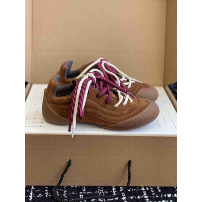 Alexander McQueen Flexion Sneakers in Brown Suede Leather