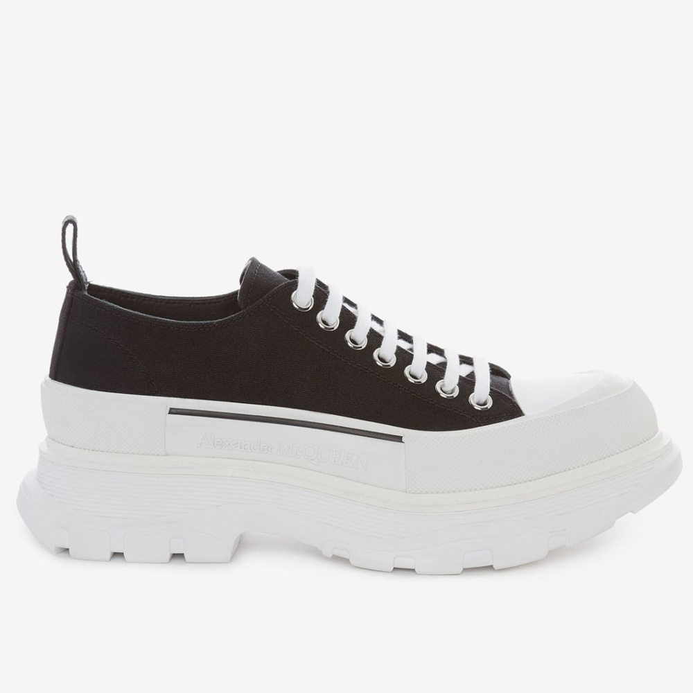 Alexander McQueen Noir Tread Slick Lace Up Sneakers