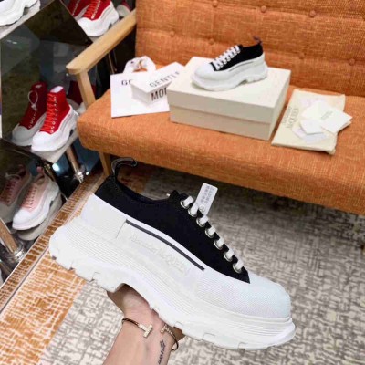 Alexander McQueen Noir Tread Slick Lace Up Sneakers