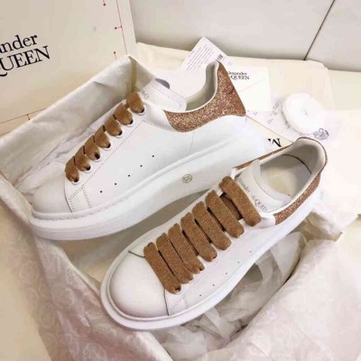 Alexander McQueen Oversized Sneakers With Gold Glitter Heel