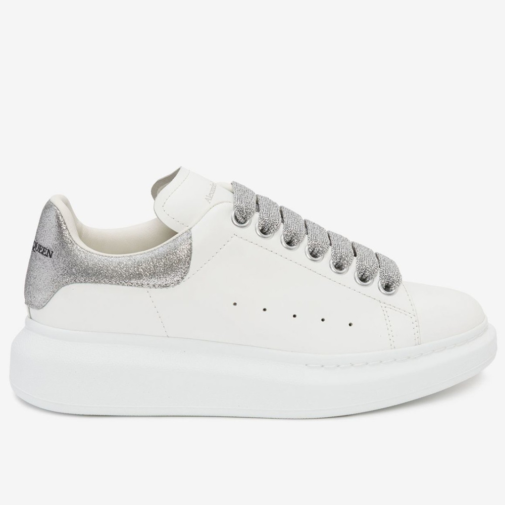 Alexander McQueen Oversized Sneakers With Silver Glitter Heel