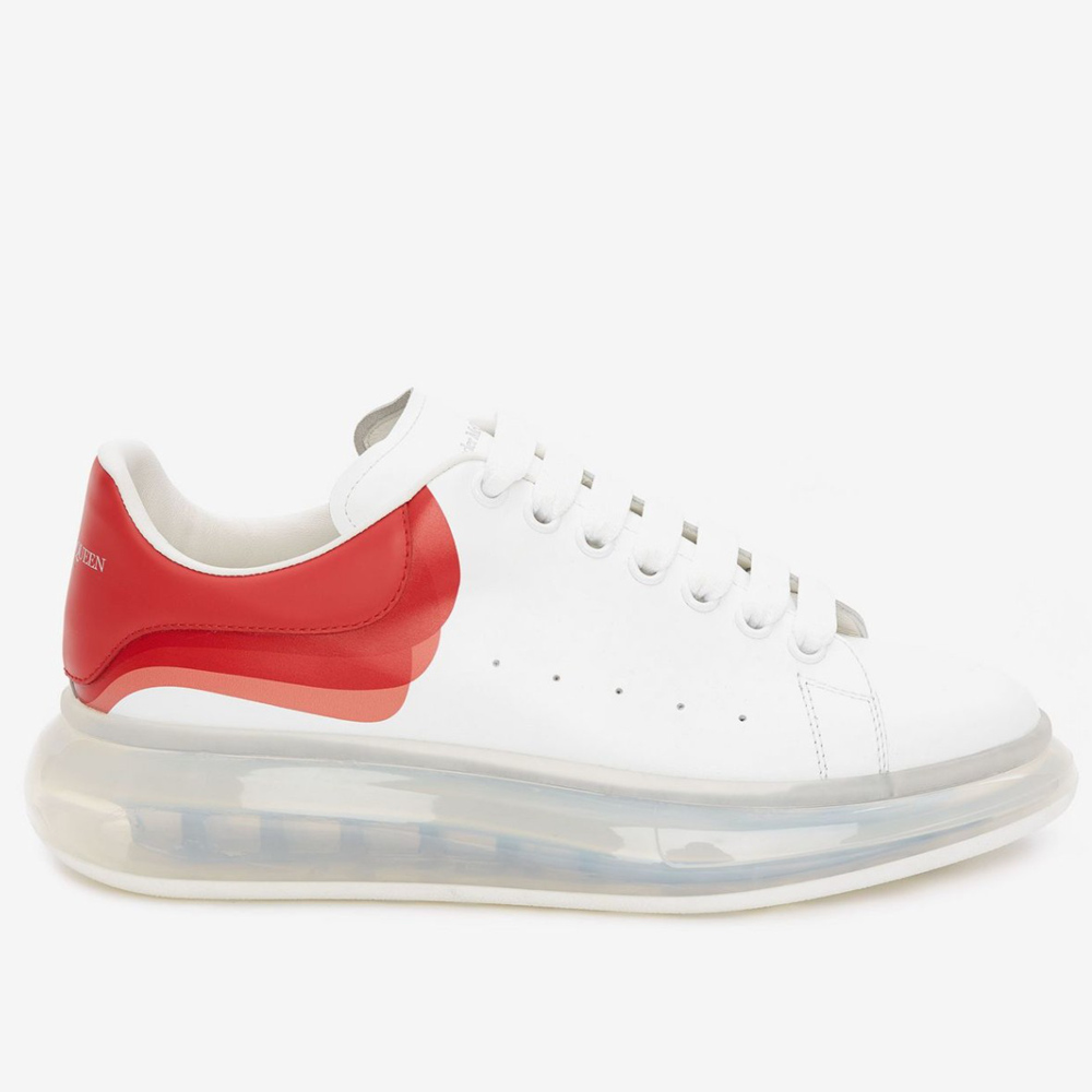 Alexander McQueen White Oversized Sneakers With Transparent Sole