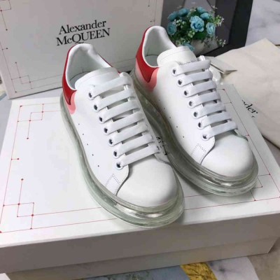 Alexander McQueen White Oversized Sneakers With Transparent Sole