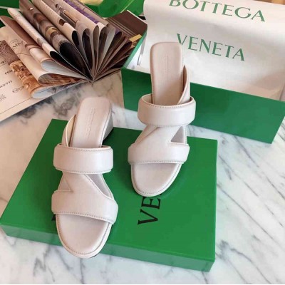 Bottega Veneta Band Sandals 55MM In White Calfskin