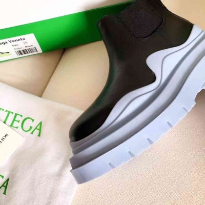 Bottega Veneta BV Tire Ankle Boots with Blue Outsole
