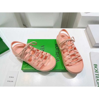 Bottega Veneta Jelly Sandals In Flamingo Rubber