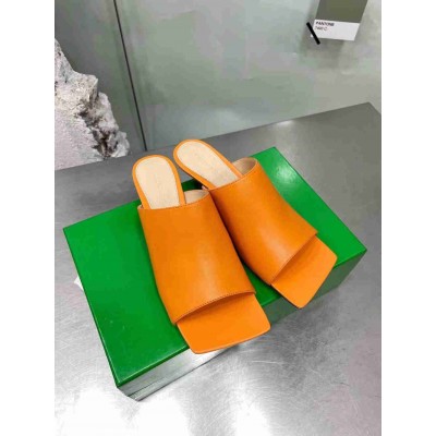 Bottega Veneta Stretch Mules 40mm In Orange Lambskin