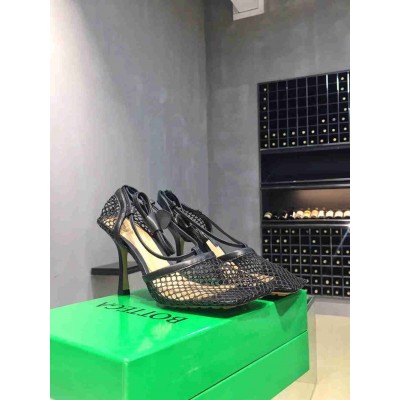 Bottega Veneta Stretch Sandals In Black Mesh