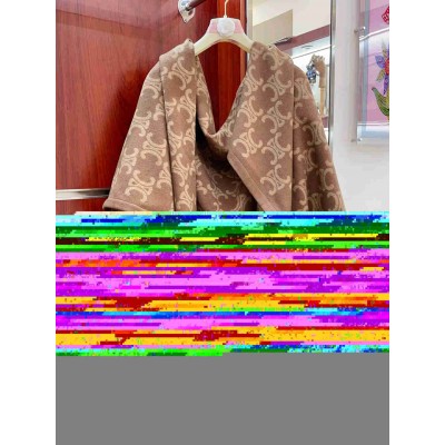 Celine Blanket in Camel and Beige Monogram Wool