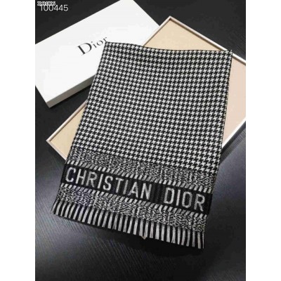 Christian Dior Stole In Black White Wool
