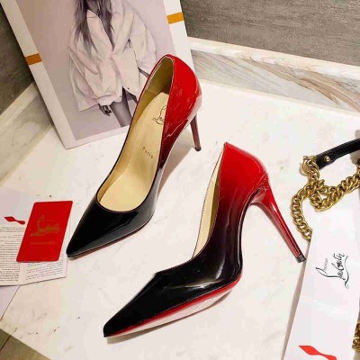 Christian Louboutin Black Red Patent Kate Pumps 100mm