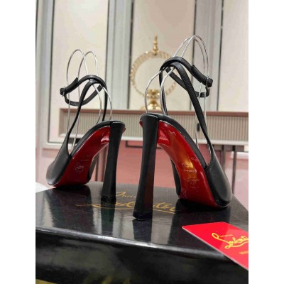 Christian Louboutin Condora Strap Pumps 100mm in Black Leather
