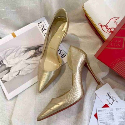 Christian Louboutin Crocodile Embossed Iriza 100mm Pumps