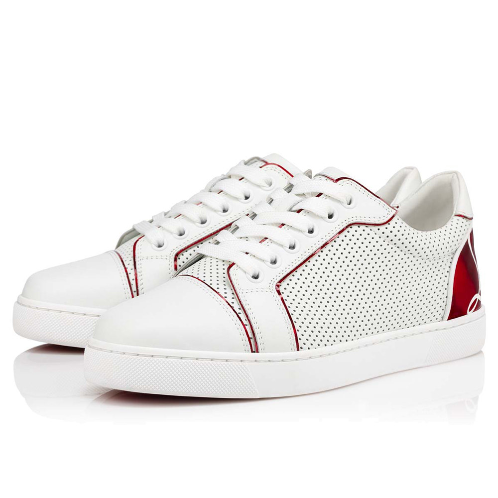 Christian Louboutin Fun Vieira Flat Sneakers In White Calfskin