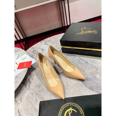 Christian Louboutin Kate Pumps 85mm in Nude Patent Leather