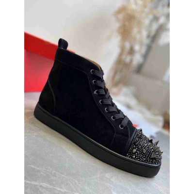 Christian Louboutin Lou Pik Pik Strass Flat Sneakers Black