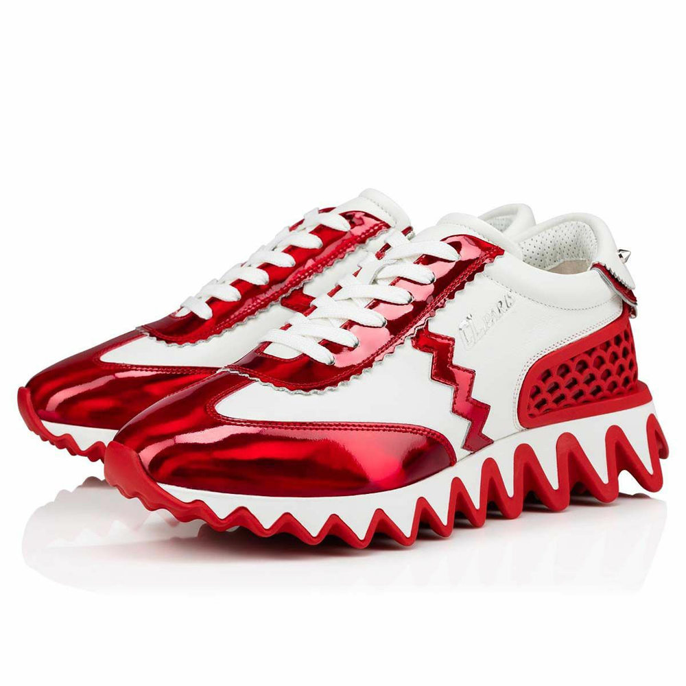 Christian Louboutin Loubishark Sneakers In Red Patent