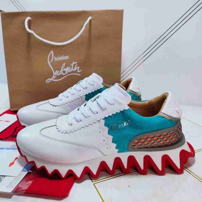 Christian Louboutin Loubishark Sneakers In White Green