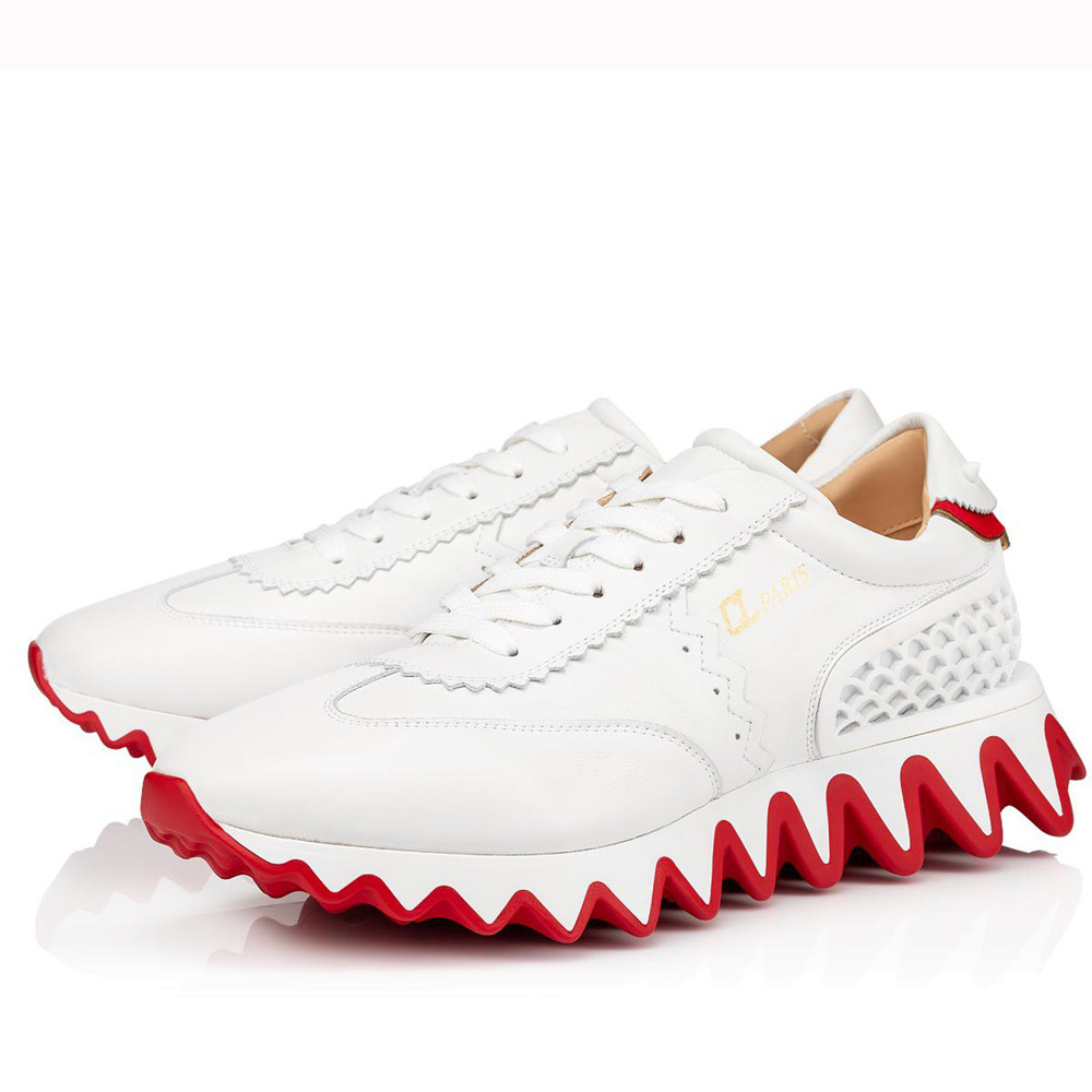 Christian Louboutin Loubishark Sneakers In White Leather