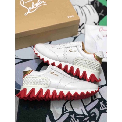 Christian Louboutin Loubishark Sneakers In White Leather