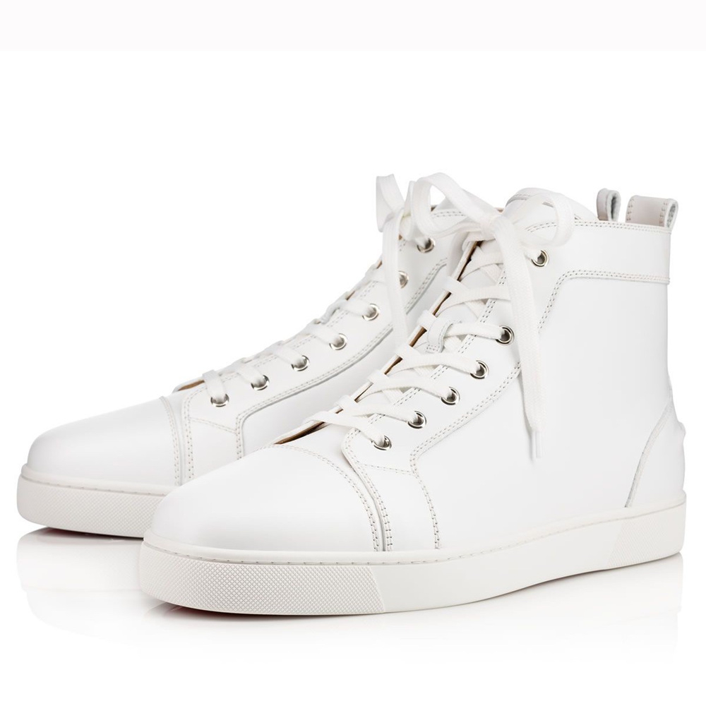 Christian Louboutin Louis Flat Sneakers In White Leather