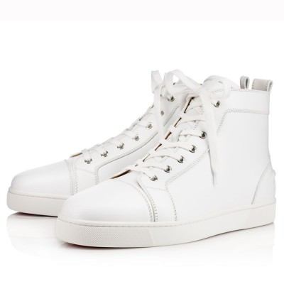 Christian Louboutin Louis Flat Sneakers In White Leather