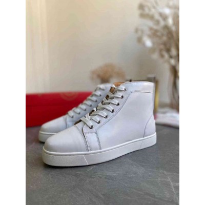 Christian Louboutin Louis Flat Sneakers In White Leather