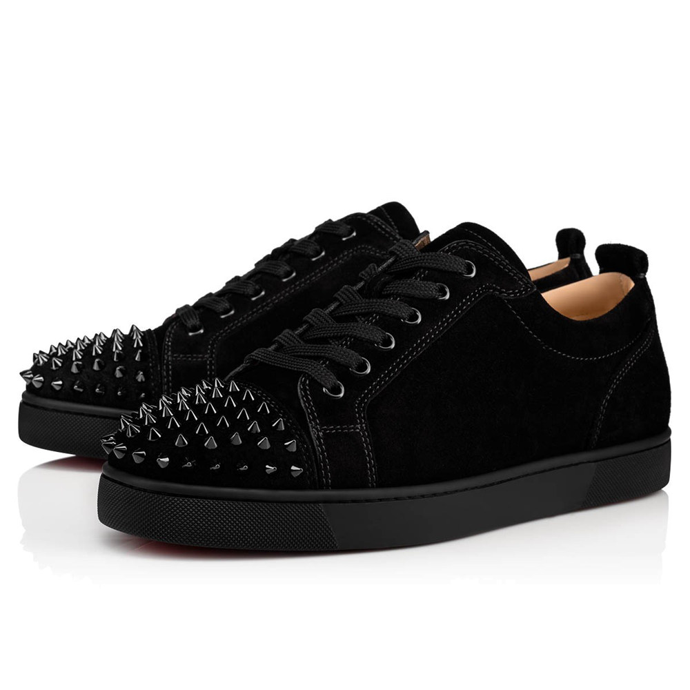 Christian Louboutin Louis Junior Spikes Orlato Flat Sneakers Black