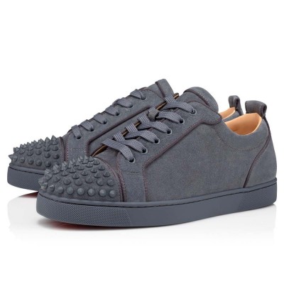 Christian Louboutin Louis Junior Spikes Orlato Flat Sneakers Grey