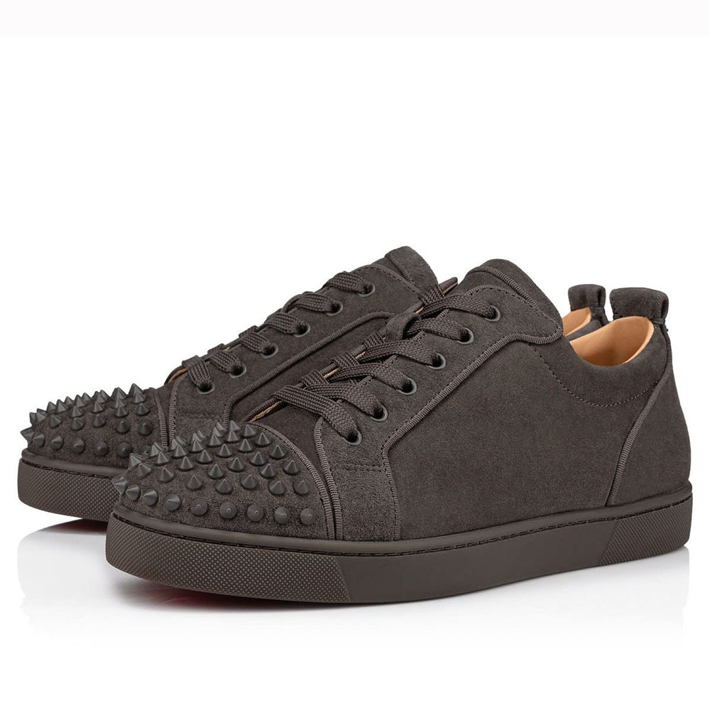 Christian Louboutin Louis Junior Spikes Orlato Flat Sneakers Olive