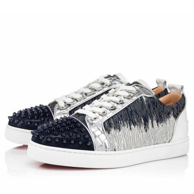 Christian Louboutin Louis Junior Spikes Orlato Sneakers In Gator Calfskin